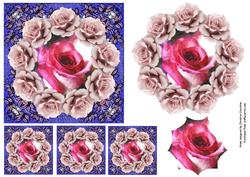 Pink Rose in a Rose Ring with Extra Toppers