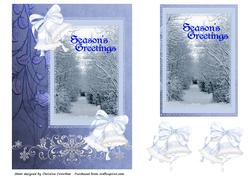 Season's Greetings Blue Winter Landscape