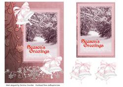 Season's Greetings Pink Winter Landscape