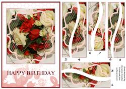 Classic Birthday Roses Card with Wavy Spiral Edge Stacker
