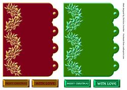 Green and Red Christmas Scallop Card Fronts with Sentiments