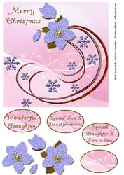 Pink Christmas Rose Swirl Daughter Son in Law
