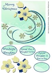 Green Christmas Rose Swirl Daughter Son in Law
