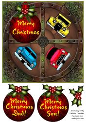 Car Lovers Merry Christmas Steampunk Wheel for Male Dad Son