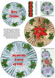 Christmas Holly Mats Swivel Trio Card