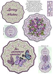 Flowers and Butterflies Swivel Trio Card