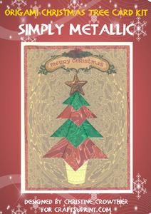 Origami Christmas Tree Card Kit - Simply Metallic