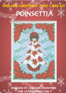 Origami Christmas Tree Card Kit - Poinsettia