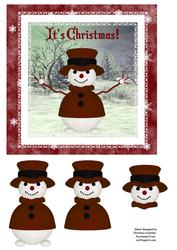 It's Christmas! Crimson Snowman Step by Step