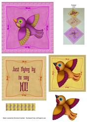 Flying by to Say Hi! Swivel Trio Card