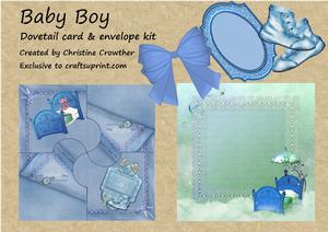 Baby Boy Dovetail Card & Envelope Kit