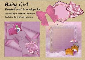 Baby Girl Dovetail Card & Envelope Kit