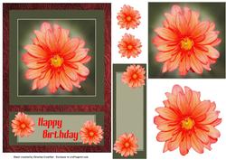 Orange Flower Happy Birthday