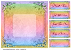 Burgundy and Pink Clematis Delight Insert Panel & Sentiments