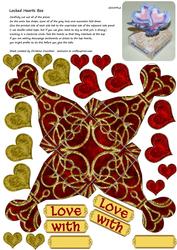 Locked Hearts Box - Red & Gold Elegance with Love