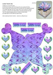 Locked Hearts Box - with Love Golden Metallic Rainbow Purple