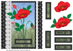Poppies and Lace Sympathy Thinking of You