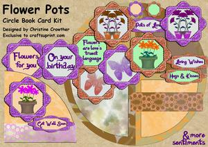 Flower Pots Circle Book Card Kit