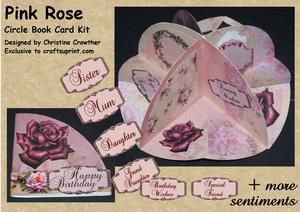 Pink Rose Circle Book Card Kit