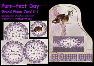 Purr-fect Day Grand Piano Card Kit