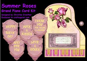 Summer Roses Grand Piano Card Kit