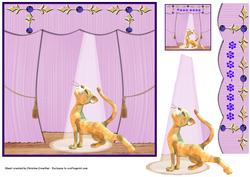 Purr-fect Puss in the Spotlight - Cat Quick Card