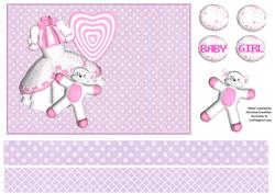 Baby Girl Zigzag Flower Card