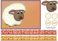 Love Ewe Zigzag Flower Card