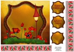 Poppy Parade Zigzag Flower Card