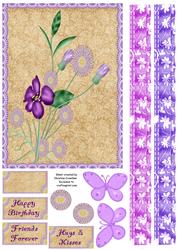 Purple Haze Zigzag Flower Card