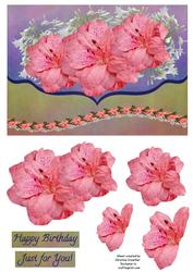 Azalea Faux Envelope Card with Decoupage