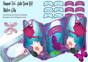 Water Lily Shaped Tri Fold Card Kit