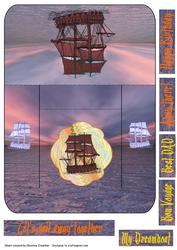 Sail Away Galleon Centre Stepper with Six Sentiments