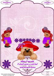 Red Hat Bear Scallop Edge Stepper Card