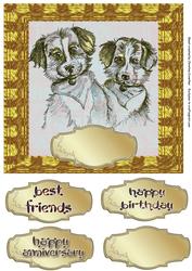 Golden Bandana Dogs for Birthday Anniversary Best Friend