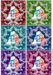 Christmas Hugs and Kisses Toppers in Six Colours