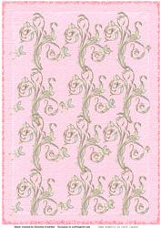 Silver Satin Swirls on Distressed Glittered Bg - Salmon