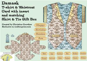 Damask T-shirt & Waistcoat Card & Gift Box Kit