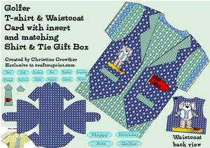 Golfer T-shirt & Waistcoat Card & Gift Box Kit