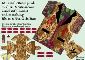 Musical Steampunk T-shirt & Waistcoat Card & Gift Box Kit