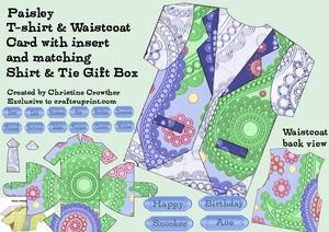 Paisley T-shirt & Waistcoat Card & Gift Box Kit