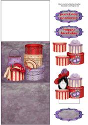 Red Hat Cat Purrfect Presents Stand-up Element Easel Card