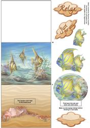 Tropical Fish Coral Reef Stand-up Element Easel Card