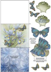 Iris & Butterflies Stand-up Element Easel Card