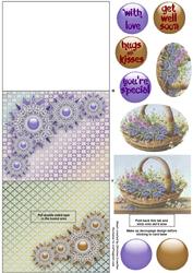 Flower Basket & Lace Stand-up Element Easel Card