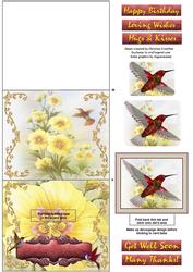 Humming Bird Stand-up Element Easel Card