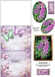 Foxgloves & Butterflies Stand-up Element Easel Card