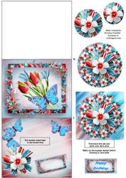 Patriotic Floral Stand-up Element Easel Card
