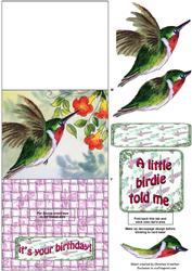 Little Humming Birdie Stand-up Element Easel Card