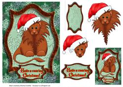 Roaring Christmas Lion with Gift Tag